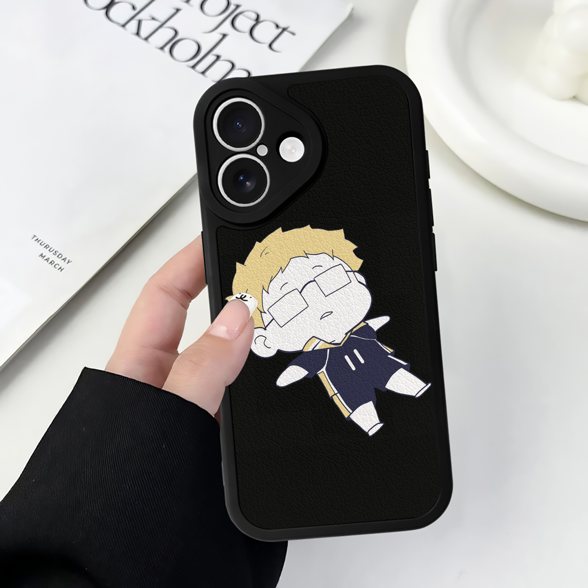 （画像用） ハイキュー!! Haikyu!! 【iPhone 16シリーズ対応】シリコンスマホケース（レザー調） 材質：シリコン